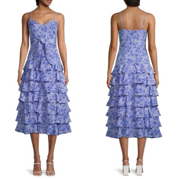 Likely Dresses & Skirts - NWT Likely Arielle Tiered Midi Dress in Blue
